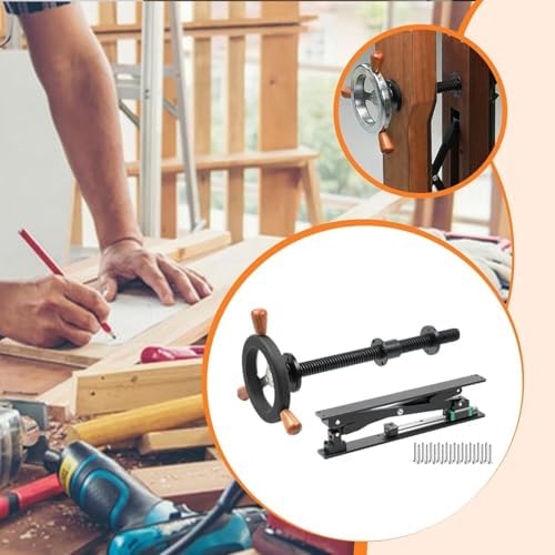 Bench Screw Leg Vise, Workbench Inertia Leg Clamps with Handwheel & Parallel X-Bracket, Stainless Steel Screws, Heavy Duty Woodworking Table Vise Clamps Set for DIY Accessories (Silver)