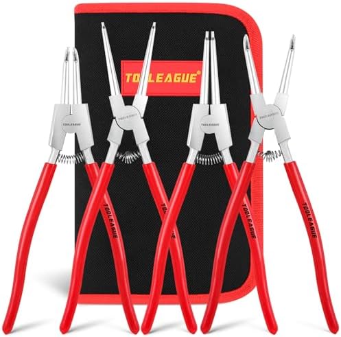 TOOLEAGUE 13" Large Snap Ring Pliers Set, Long Circlip Pliers Kit, 4 Pcs