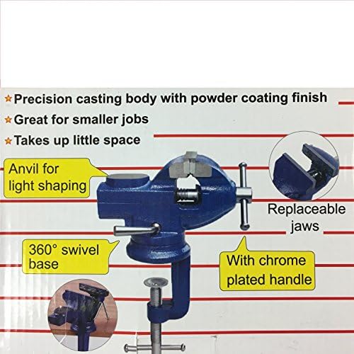 Small Clamp on Work Bench Vise with Anvil and Swivel Base