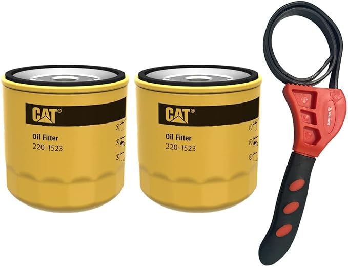 Caterpillar 220-1523 Engine Oil Filter w/IHD Strap Wrench Bundle (2)