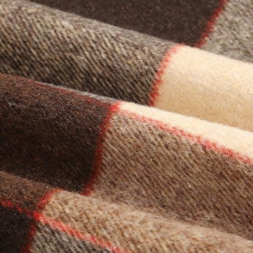 IDEALSANXUN Plaid Skirts for Women Fall Winter Knee Length Pencil Wool Skirt with Slit