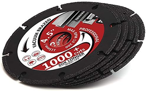 5Pcs/Lot 4.5" Metal Cutting Diamond Blade Diamond Cut Off Wheel for Cutting Rebar Sheet Metal Ductile Pipe Angle Iron Stainless Steel and Similar Materials (4.5-5pcs)