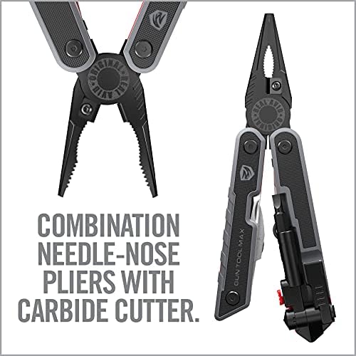 Real Avid Gun Tool Max, 37-in-1 Multitool for Gunsmithing, Includes Pliers, Wire Cutters, Knife Blade, Universal Choke Wrench, Bits, Wrenches & Sheath, Perfect EDC Tool for Hunting & Gun Owners black
