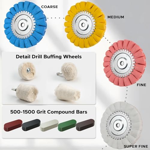 13 PCS 8" S-Shape Airway Buffing Kit, Flange-Free One-Piece Hub