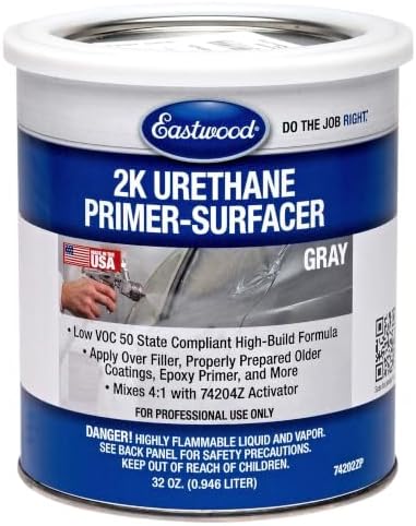 Eastwood 2K Urethane Primer Surfacer Gray Quart and Activator Kit