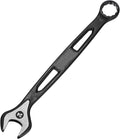 HARFINGTON Combination Wrench 24mm Metric Extra Long 12-Point Box and Open End Carbon Steel Double Ended Industrial Grade Spanner for Automotive Furniture Machinery DIY Repair, Black
