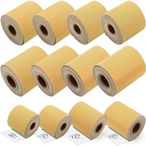 12 Rolls 60 Yards 60, 80, 120, 220, 320, 400 Grit Psa Continuous Sandpaper Roll 2-3/4" Wide Longboard Sandpaper Self-Adhesive Sand Paper Automotive Woodworking Hand Sanding Block