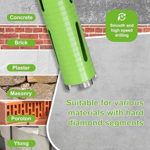 2 1/4 Inch Dry Core Drill Bit, 5/8"-11 Threaded Concrete Core Bit