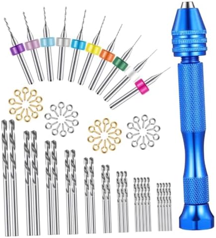 Uonlytech 228pcs Precision Pin Vise Mini Hand Drill Set Rotary Tool Drill Bits for Crafting Electronics and Model Making Portable Easy to Use