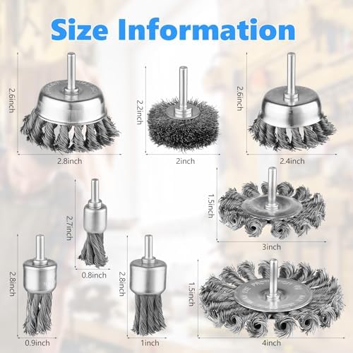 Rocaris 16 Pcs Twist Knot Wire Wheel Brush for Drill, Wire Cup Brush Set