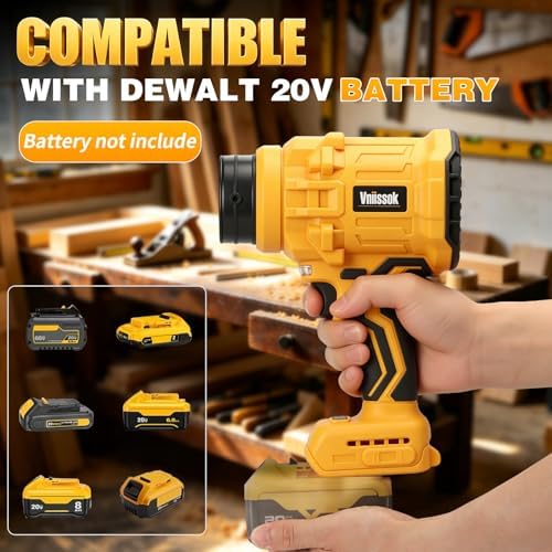 Handheld Leaf Blower Cordless for DeWALT 20V Battery, 2-in-1 Portable Blower & Vacuum Cleaner, Lightweight for Patio, Garden, Leaves, Dust, Car Clean, Garage, Snow Cleaning (Leaf Blower & Vacuum)