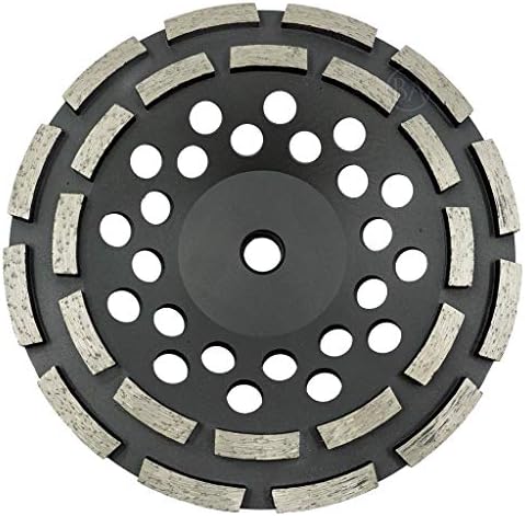 Benchmark Abrasives 7" Double Row Diamond Grinding Cup Wheel for Angle Grinder with 5/8"-11 Arbor Hole Use on Concrete, Granite, Marble, Masonry, Natural Stone