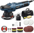 Buffer Polisher, 15mm Dual Action Random Orbital Polisher, 5 Inch/6 Inch Car Detailing Kit, 6 Variable Speed 2000-5200 RPM – Professional Car Buffer for Trucks and SUVs