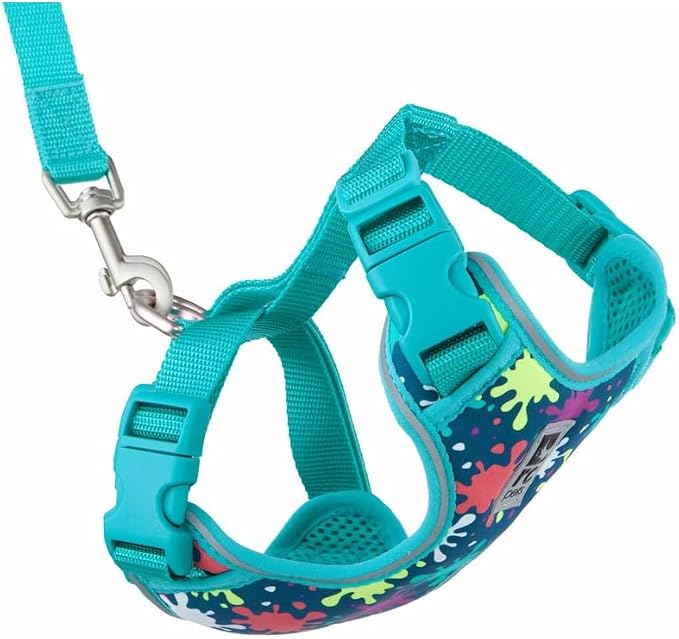 RC Pets Adventure Kitty Cat Harness | Adjustable Airmesh Vest with D-Ring and 6ft Leash for Walking and Travel |Splatter, Small