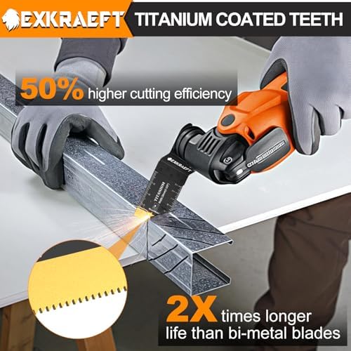 EXKRAEFT 18 PCS Titanium Multitool Blades, Oscillating Saw Blades for Metal