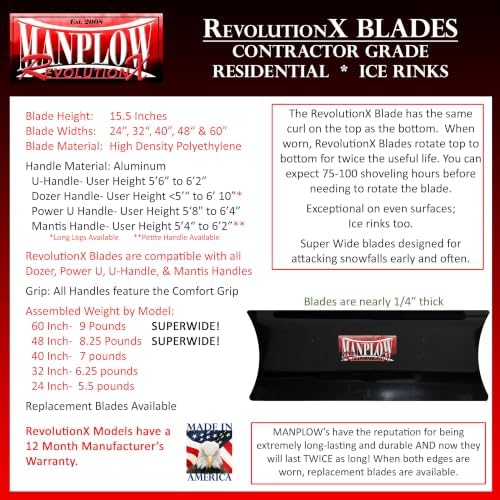 RevolutionX Snow Pushers and Shovels (Dozer Handle, 32")