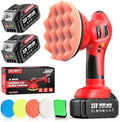 6 Inch Cordless Car Buffer Polisher With 2×4000mAh Batteries
