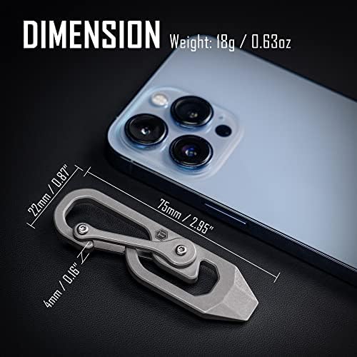 KeyUnity Titanium Carabiner Keychain Multitool Tool