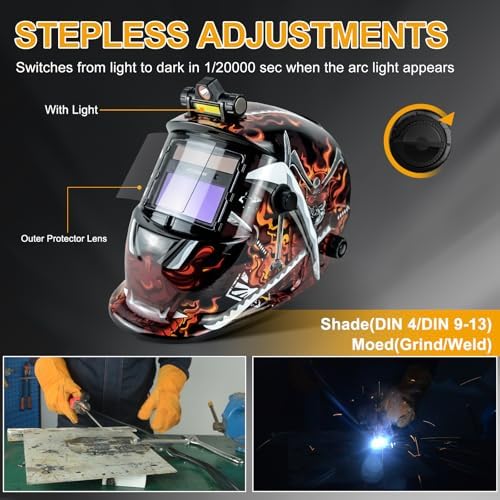TRQWH Welding Helmet Auto Darkening Welding Hood with Welding Gloves