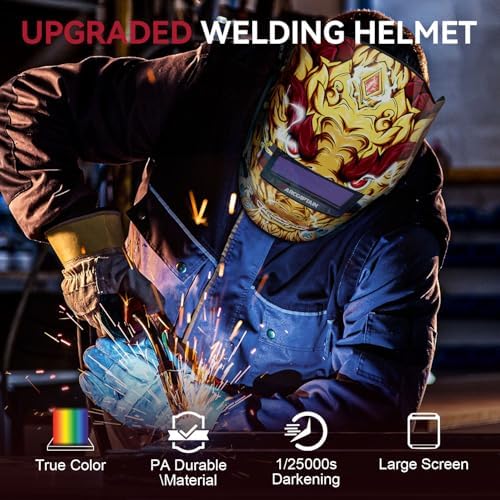 ARCCAPTAIN Welding Helmet Auto Darkening, 1/25000s, Shade 4/9-13