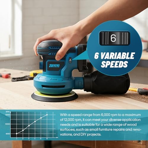 5" Cordless Random Orbital Sander for Makita 18V Battery, Bare Tool