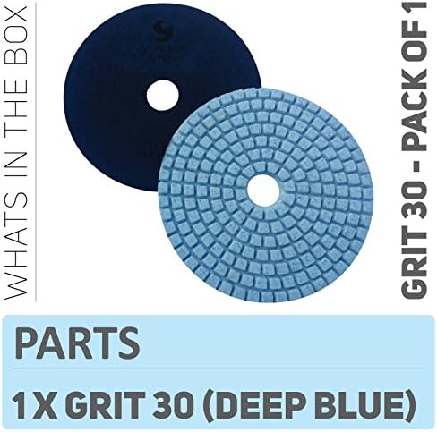 PPW101D Concrete Sanding Polishing Pads 4 Inch Grit 30 - Diamond Pads For Concrete Terrazzo Marble Floor Granite Stone Counter Wet Polishing