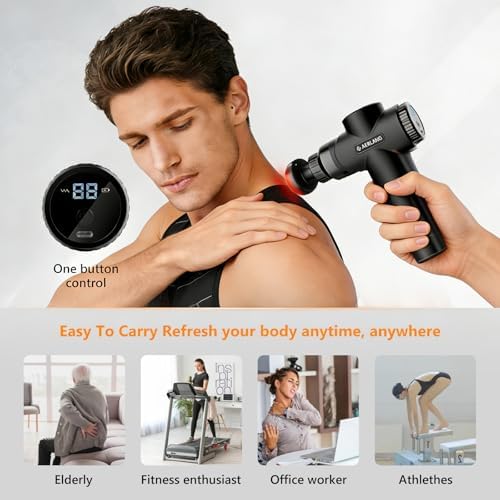 AERLANG Mini Massage Gun with Heat Birthday Gift for Him Black