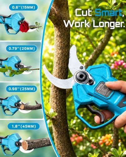 SEESII Electric Pruning Shears 4 Modes, 1.8” Cut Electric Pruners Cordless