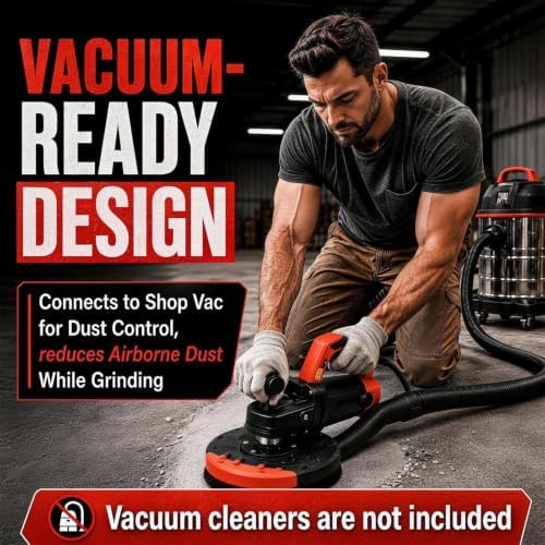 7-Inch Concrete Floor Grinder, 2200W Powerful concrete sander Machine