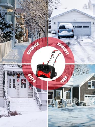 EWORK 12 Amp Electric Snow Blower, Corded Snow Thrower for Driveway
