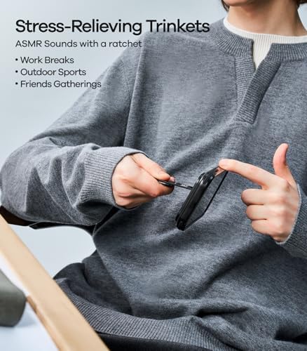 Aulumu G05 Pro Magnetic Phone Kickstand with EDC Multi-tool | Rotation Angle Adjustment | Ultra Light & Ultra Thin | with Screwdriver/Steel File/Saw Blade/SIM Ejector Pin/Utility Knife - Black