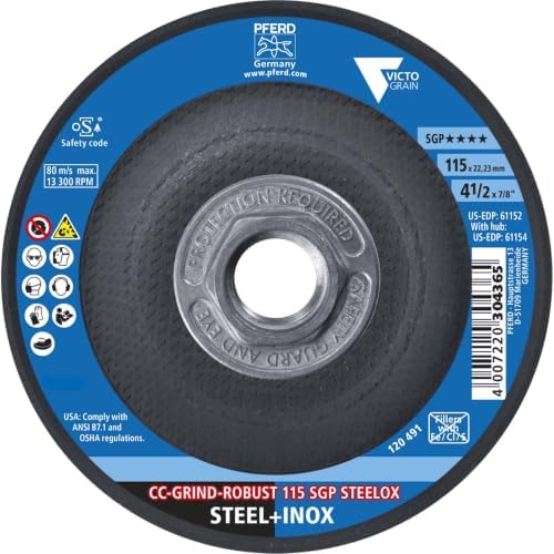 Pferd Tools CC-Grind®-Robust Grinding Disc, 4-1/2" x 5/8"-11, Part 61154