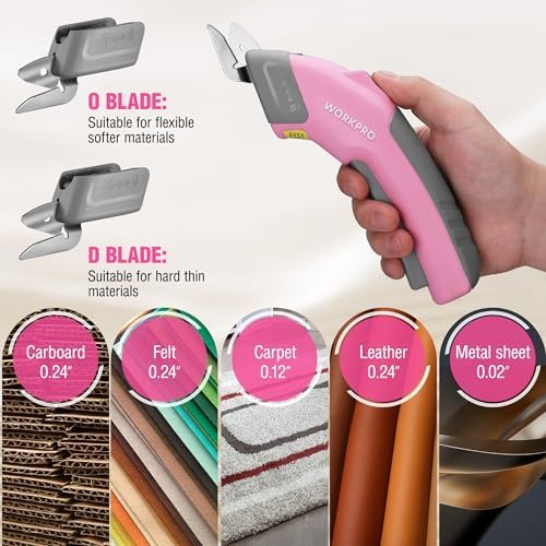 WORKPRO 4V Cordless Electric Scissors, 2 Blades, Rechargeable Power Shears