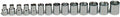 Wright Tool 354 3/8" Drive 6-Point Standard Metric Socket Set, 14-Piece | Sizes 6–19 mm, Chrome Finish, with Rails & Clips Made in USA
