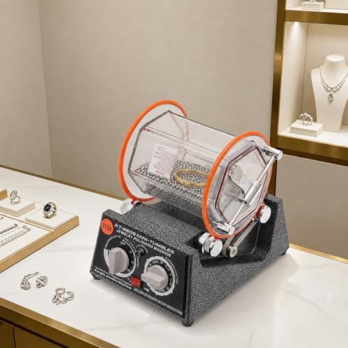 Jewelry Polisher Tumbler, 5 Speeds Jewelry Buffing Machine, 110V Rotary Polishing Machine for Surface Polishing Grinding Buffing Gemstones