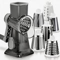 KEOUKE Rotary Cheese Grater Pro 6 in 1 - Shredder Crinkle Slicer Grinder Ice Shaver, Stable Suction, Time-saving Easy Use & Clean, Safe Morden Kitchen Tool for Cheese, Vegetable, Nuts, Chocolate
