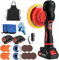 Cordless Car Buffer Polisher, 6 Inch Orbital Polisher Kit with 2x21V Batteries & 21 PCS Attachments - 8 Speeds Variable Max 6000RPM Car Buffer for Car Detailing, Waxing, Polishing, Scratch Removing