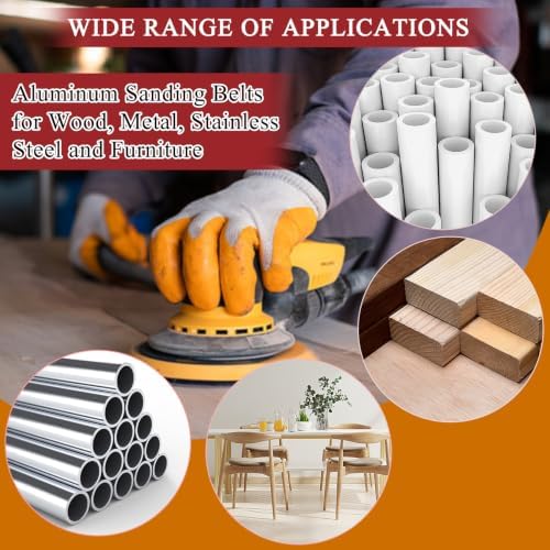 33PCS 4x36 Alumina Sanding Belts with 6" Self Stick No Hole Sanding Disc