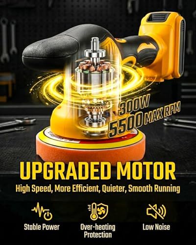 Cordless Buffer Polisher Compatible with DeWALT 20V, 6" Orbital Polisher
