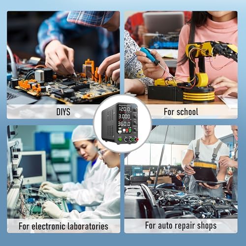 DC Power Supply Variable, 0-120V 0-3A Switching Bench Power Supply with Intelligent Charging Mode, 20W USB & Type-C Quick-Charge, Encoder Knob, Output Switch, 4-Digit LED Display - SPS-12003C