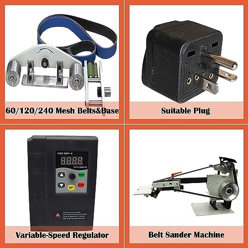 Belt Sander 2Hp Variable Speed Power Bench Sander 2"X72" Belt Sander for Metal Working Knife Making with 3 Grinding Wheel and Base 220V