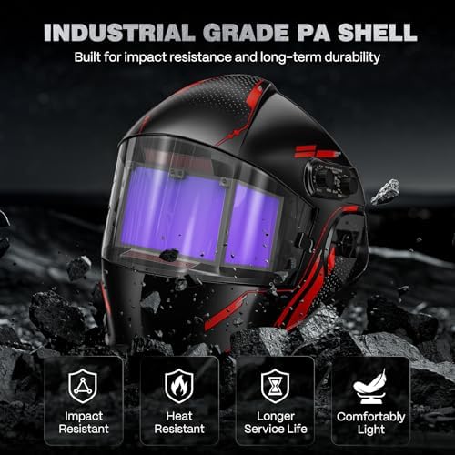 ARCCAPTAIN 180° Panoramic View Auto Darkening Welding Helmet, Welding Hood