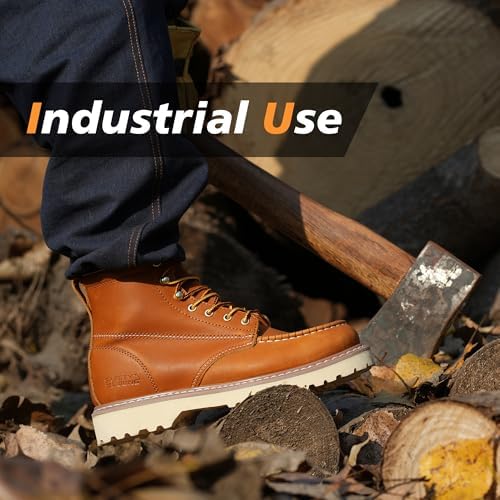 Work Boots for Men Soft Toe Waterproof Leather Workboots