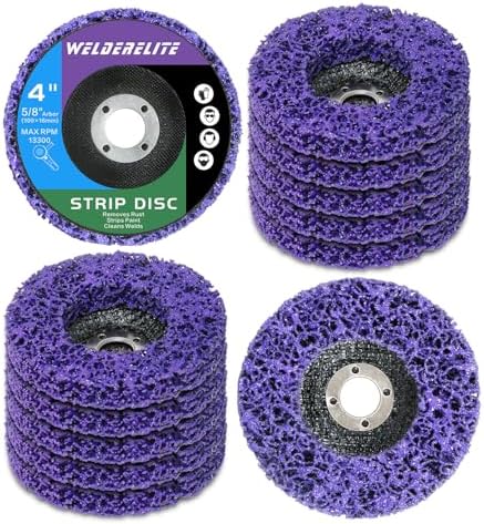 Paint Stripping Discs 12-Pack, 4" Purple Angle Grinder Disc for Paint, Rust, and Adhesive Removal, Strip Disc for Metal and Wood