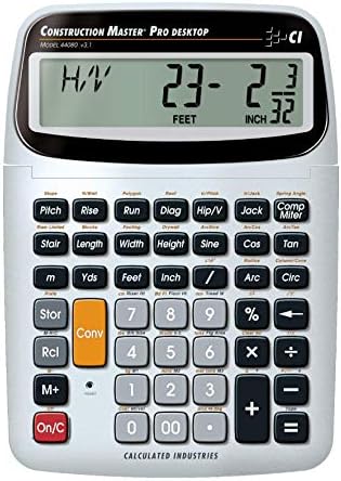 Calculated Industries 44080 Construction Master Pro-Desktop Advanced Construction Math Feet-Inch-Fraction Calculator with Trig Tool for Architects, Estimators, Contractors, Builders and Remodelers