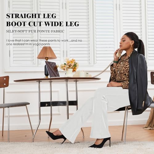 DGD Wrinkle-Free Stretch Dress Pants Plus Size for Women Pull-on Pant Ease into Comfort Office Pant