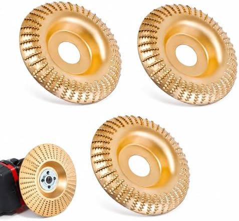 Upgrade Heavy Duty Tungsten Carbide Wheel, 2026 New Angle Grinder Polishing Pad Tungsten Carbide Sanding Discs, Wood Carving Discs for 4" & 4-1/2" Grinders Cutting Shaping Sanding (3*Circular Arc)