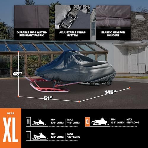 Budge Sportsman Waterproof Snowmobile Cover, Heavy Duty, Fits Up to 145"