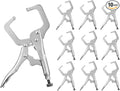 Yexiya 10 Pcs 6 Inch Locking C Clamp Original Lock Regular Tips Plain adjustable Alloy Steel Locking C Clamp for Woodworking Carpentry Welding Electrical Equipment, Silver
