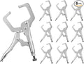 Yexiya 6 Pcs 6 Inch Locking C Clamp Original Lock Regular Tips Plain adjustable Alloy Steel Locking C Clamp for Woodworking Carpentry Welding Electrical Equipment, Silver